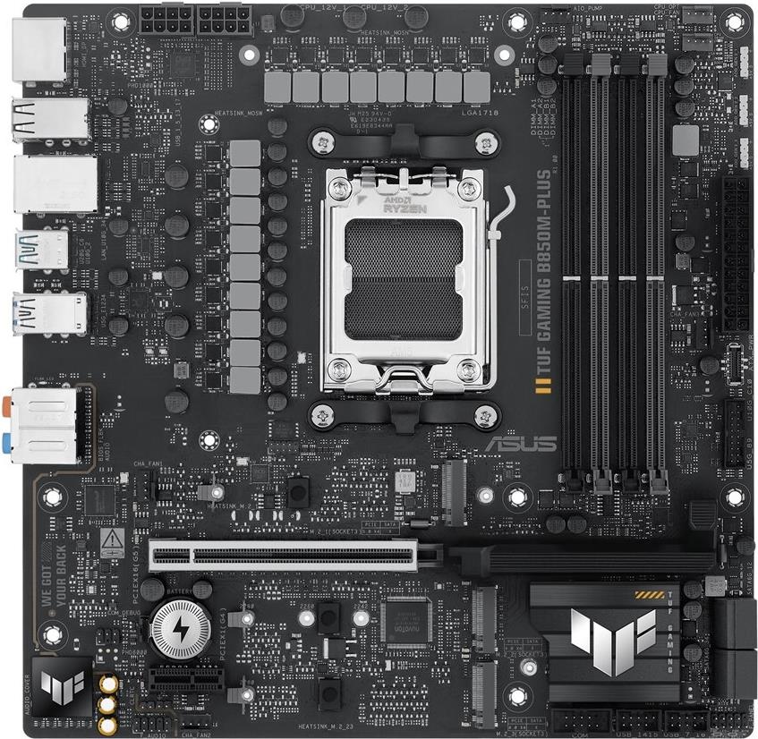 Asus Tuf Gaming B850M-Plus - Motherboard - Micro Atx - Socket Am5 - Amd B850 Chipsatz - UsB-C 3,2 Gen 2x2, UsB-C 3,2 Gen2, Usb 3,2 Gen 2, Usb 3,2 Gen