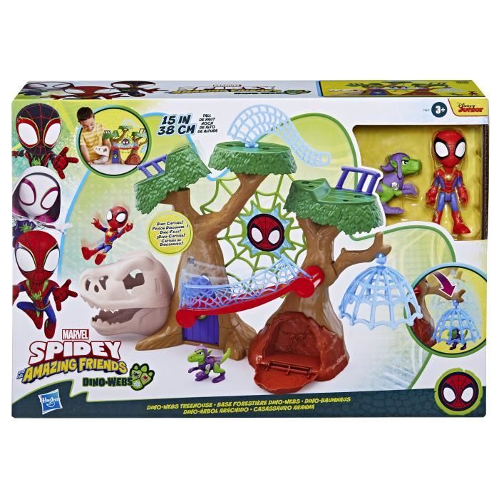 Spidey DinO-Webs Forest Base Playset, Personaggi E Accessori Dei Supereroi, Dai 3 Anni In Su, Spidey E Amici - Image 4