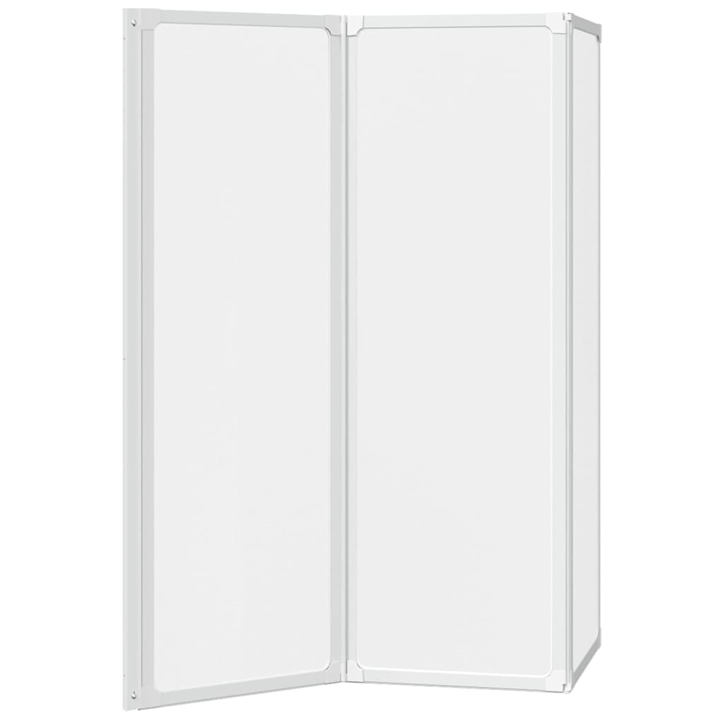 Schermo Da Bagno Glassato 120 X 117 Cm Alluminio & Pannello pp - Image 5