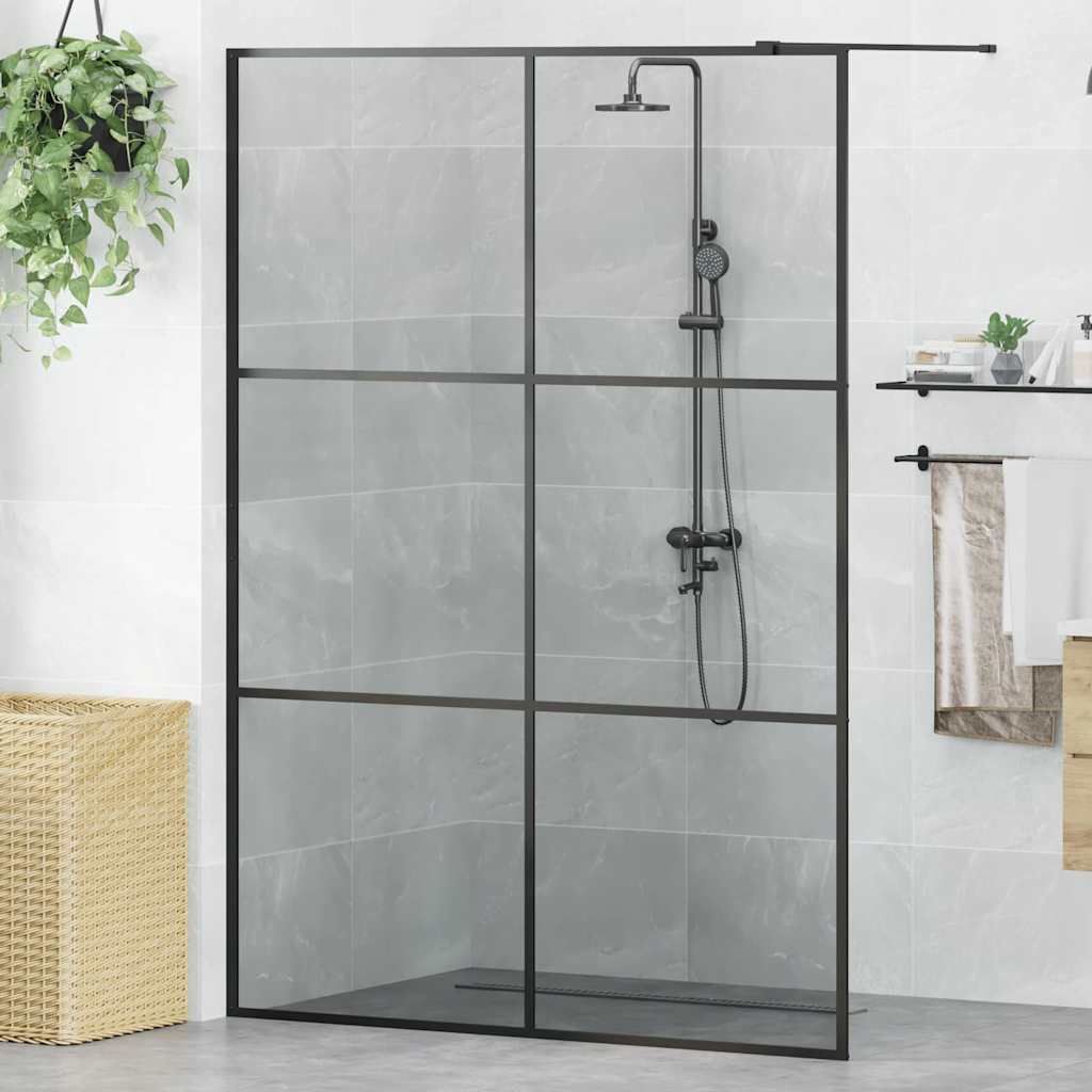 Parete Doccia WalK-In Nero 140 X 195 Cm Vetro Temperato