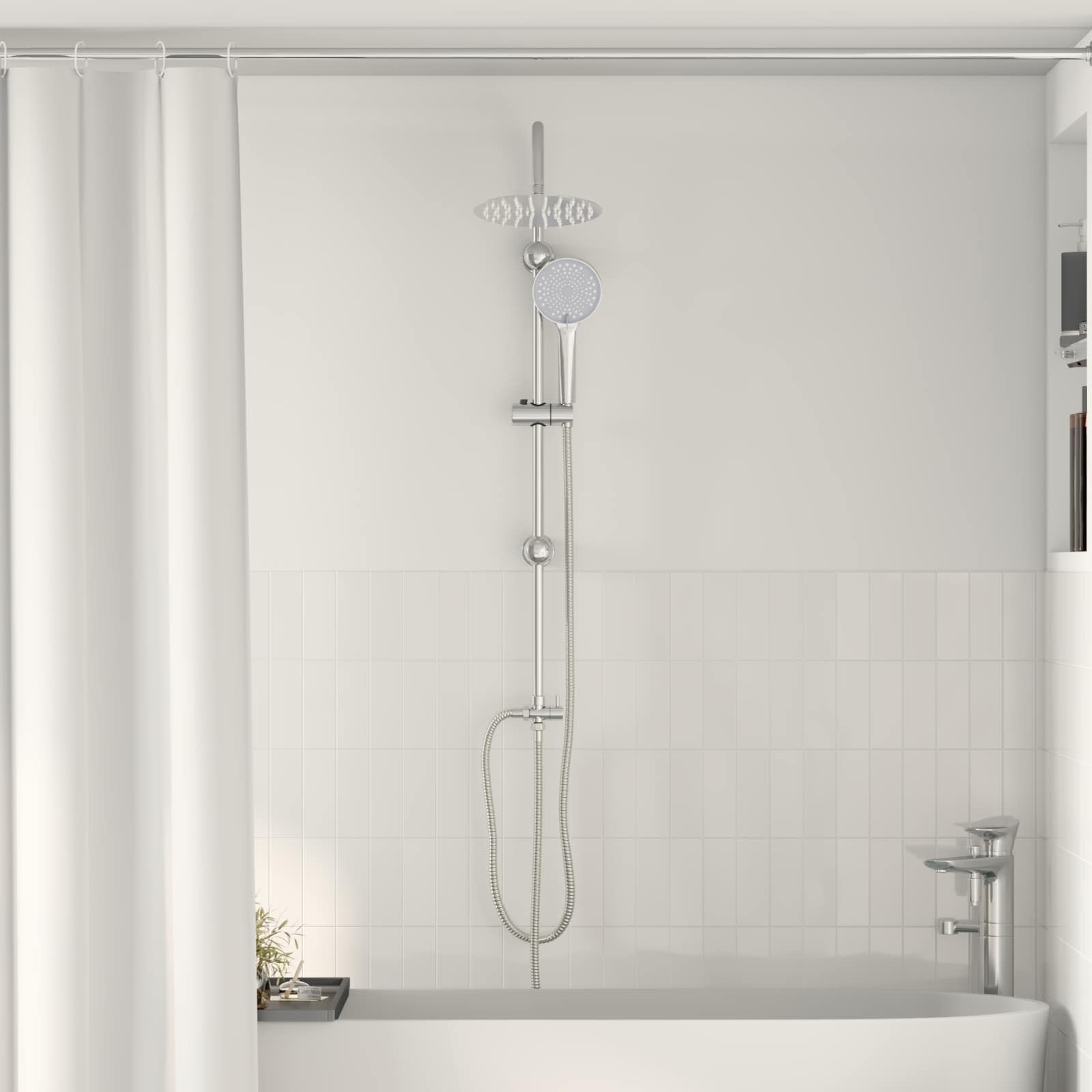 Sistema Doccia Argento 45 X 20 X 96 Cm Ottone, Sus201 E Abs