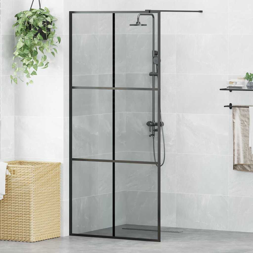 Parete Doccia WalK-In Nero 90 X 195 Cm Vetro Temperato