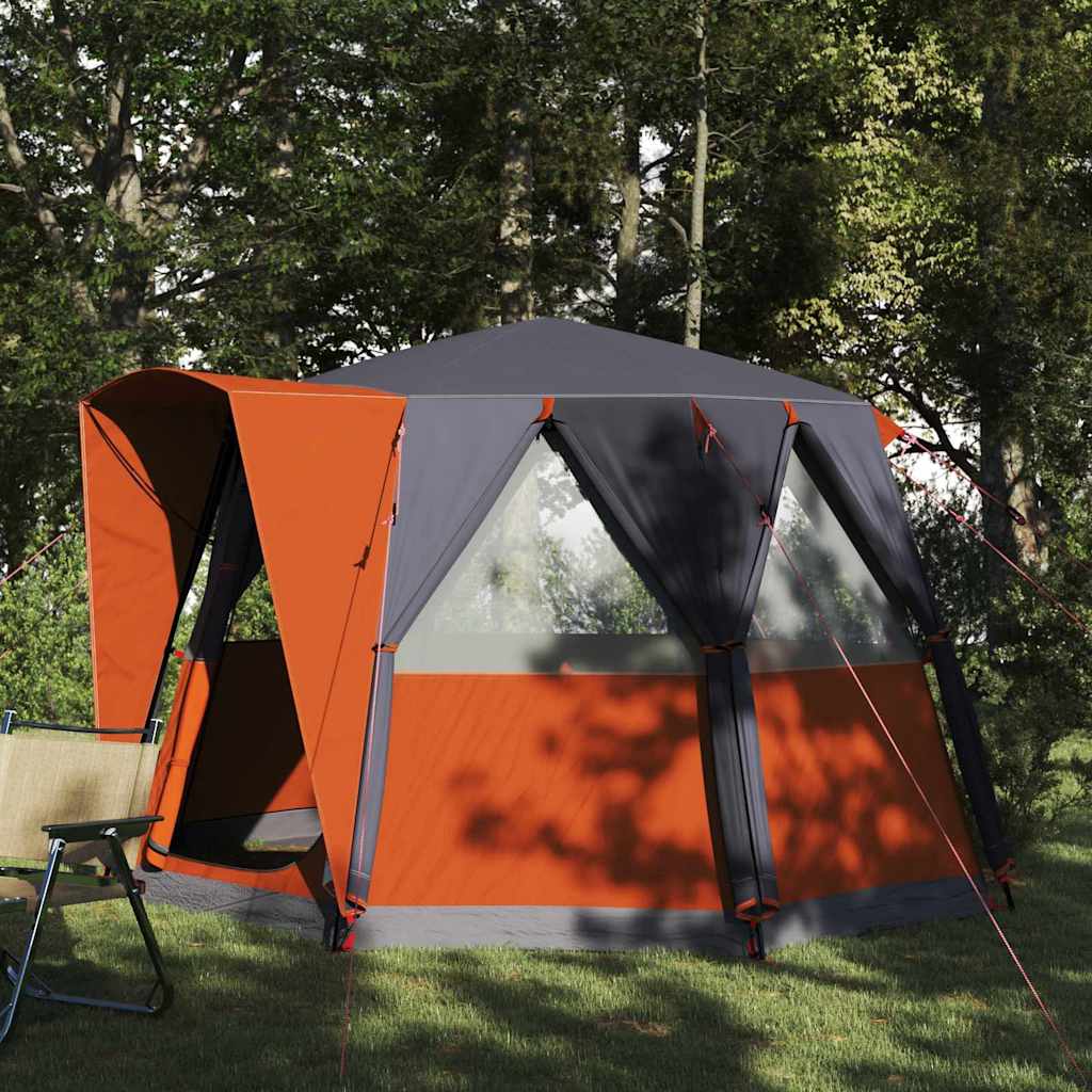 Tenda Capanna Con Tetto Grigio E Arancione 320 X 320 X 203 cm