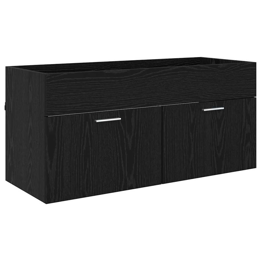 Mobile Da Bagno Con Cassetto Rovere Nero 100 X 38,5 X 46 cm - Image 5