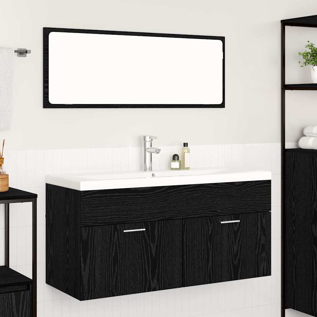Mobile Da Bagno Con Cassetto Rovere Nero 100 X 38,5 X 46 cm - Image 4