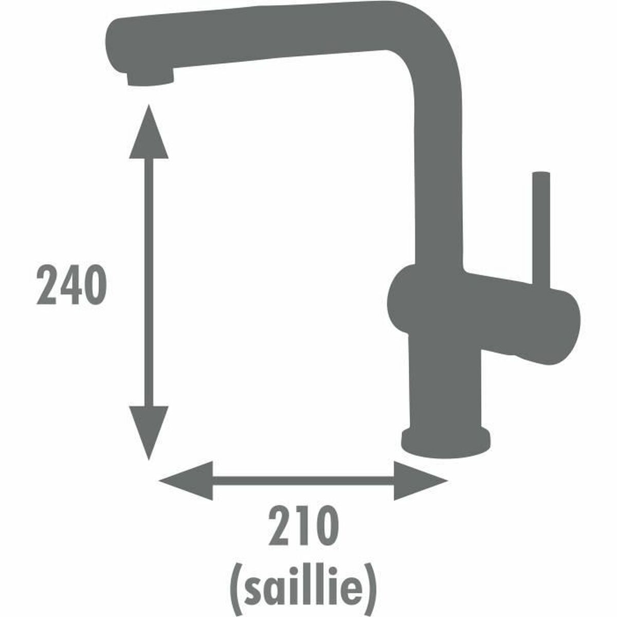 Rubinetto Monocomando Edouard Rousseau Square Nero Acciaio Inossidabile Forma A C - Image 5