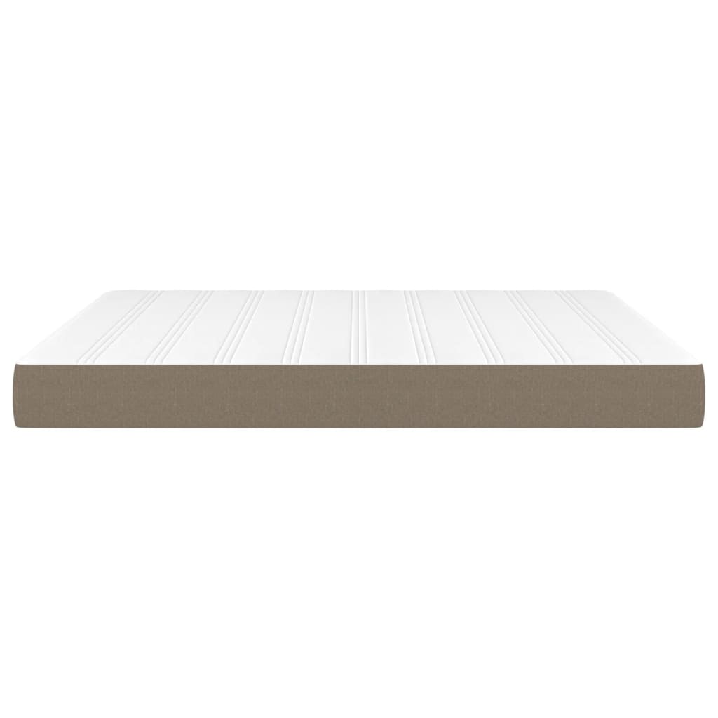 vidaXL Colchón de muelles ensacados tela gris taupe 160x200x20 cm - Image 4