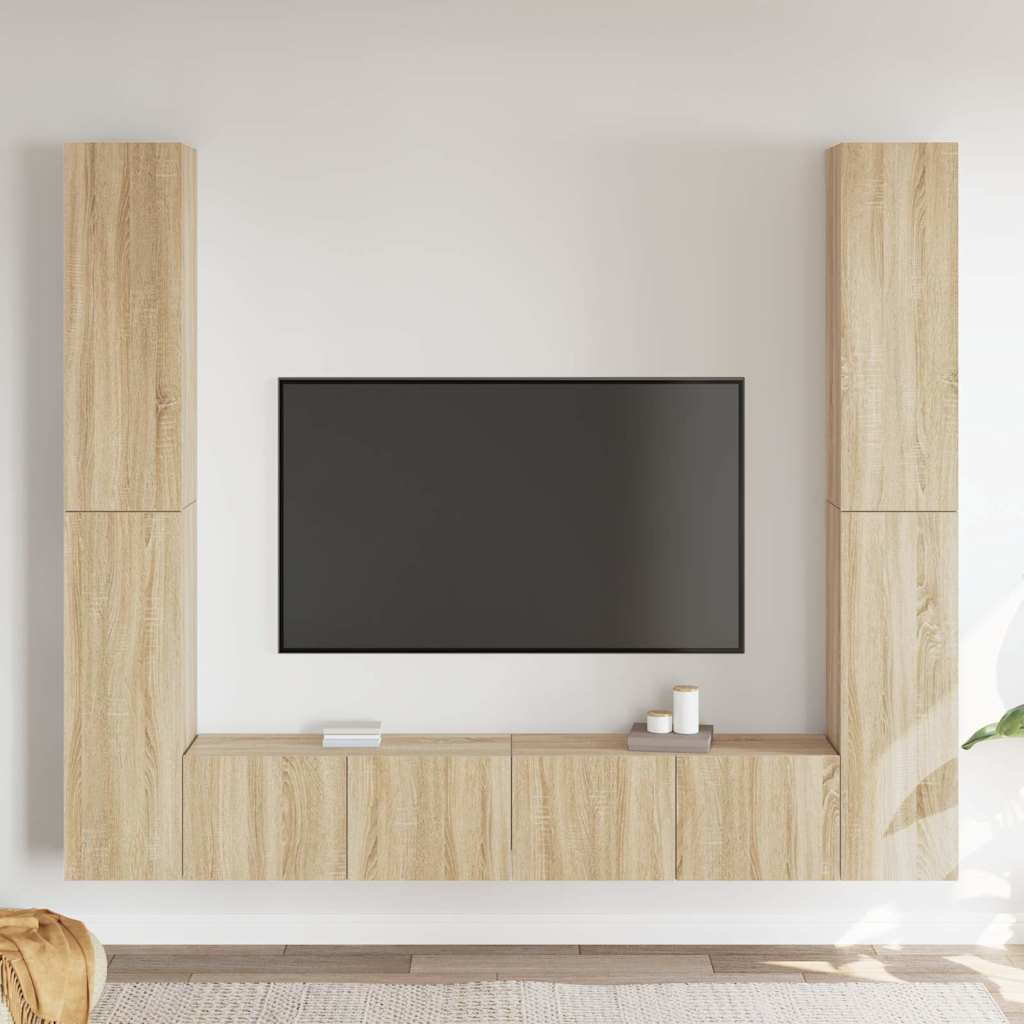 vidaXL Ensemble de meuble TV 6 pcs Chêne sonoma Bois d'ingénierie