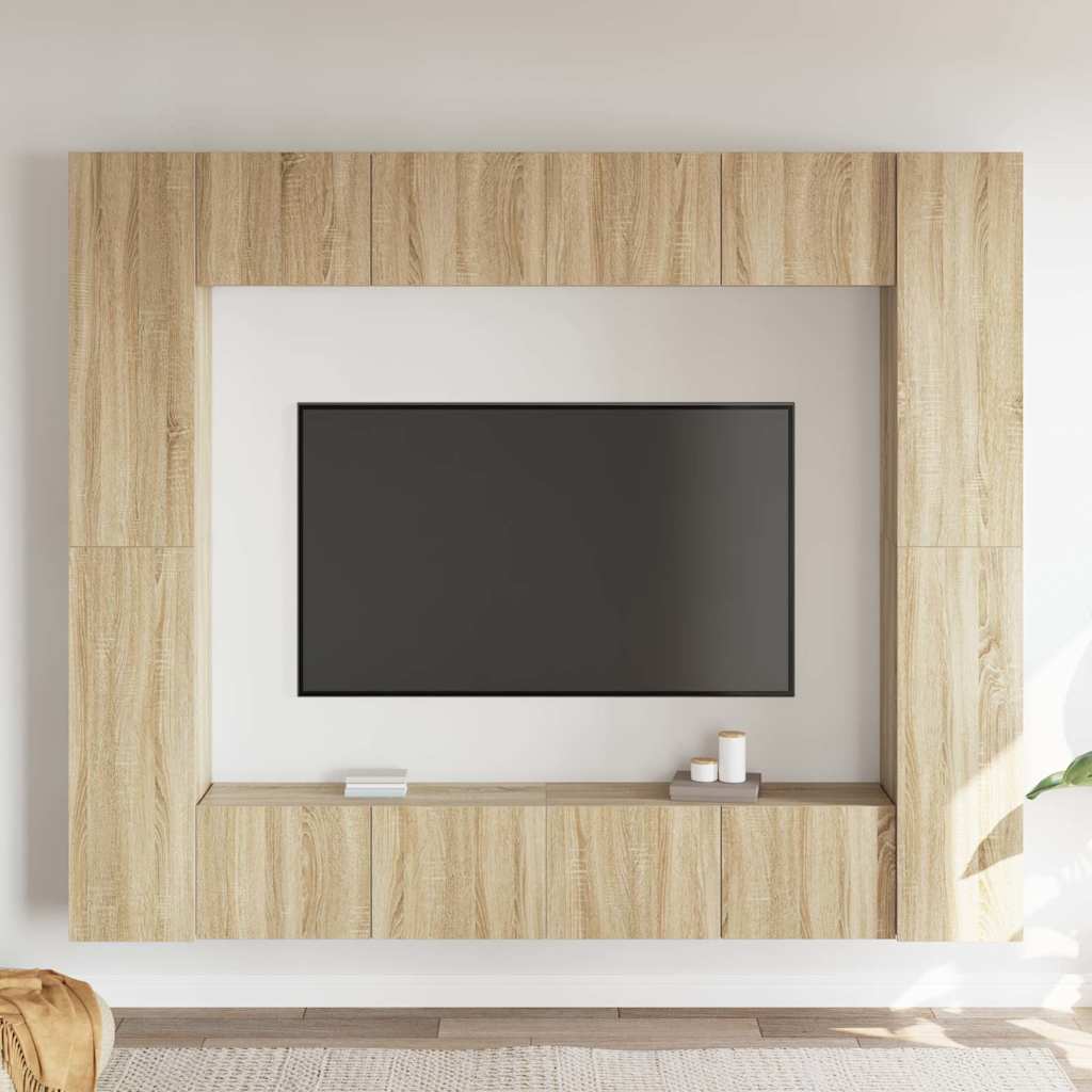 vidaXL Set de muebles salón TV 8 pzas madera ingeniería roble Sonoma
