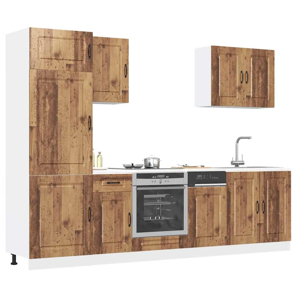 vidaXL Mueble cocina Kalmar madera vieja 7 pzas madera contrachapada