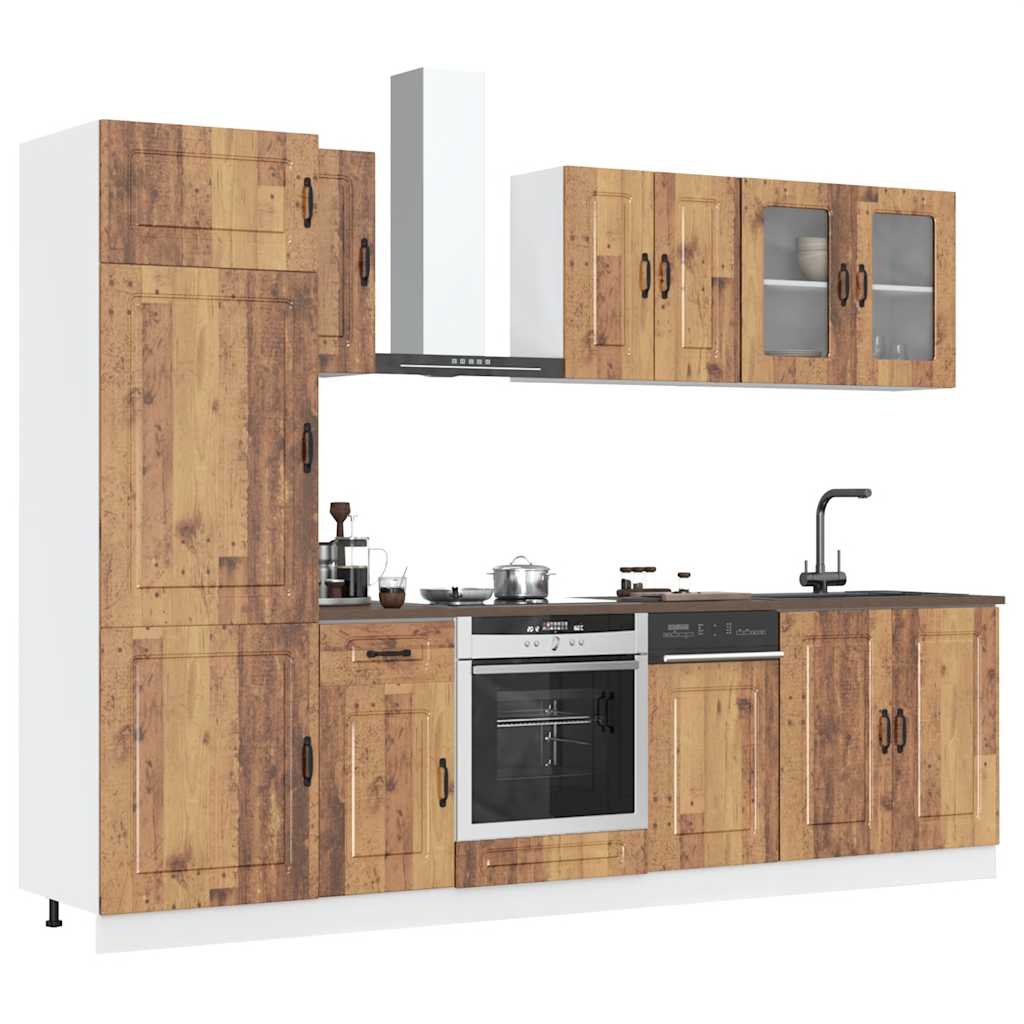 vidaXL Mueble cocina Kalmar madera vieja 8 pzas madera contrachapada