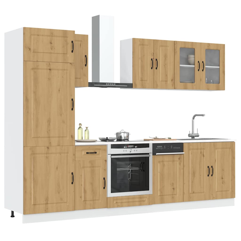 vidaXL Mueble de cocina Kalmar 8 piezas artesanal roble