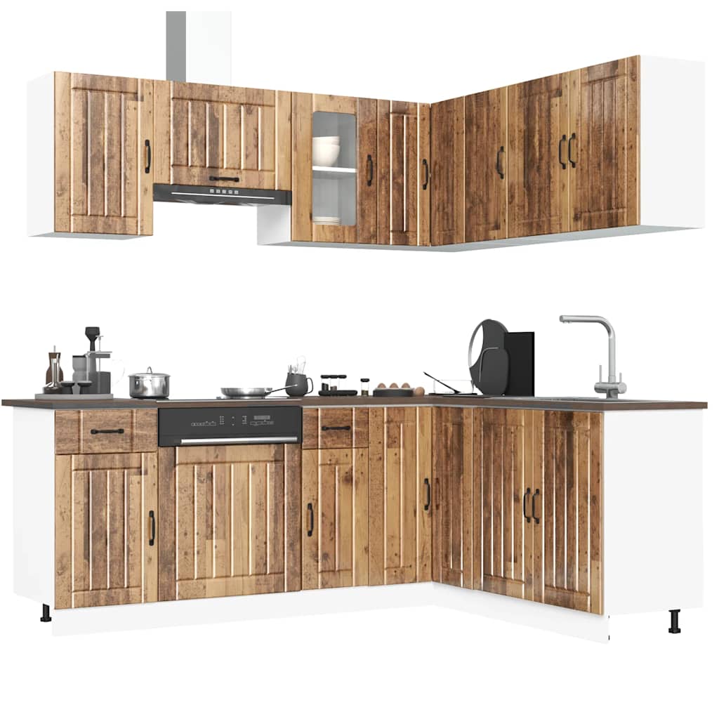 vidaXL Mueble cocina Kalmar madera vieja 11 pzas madera contrachapada