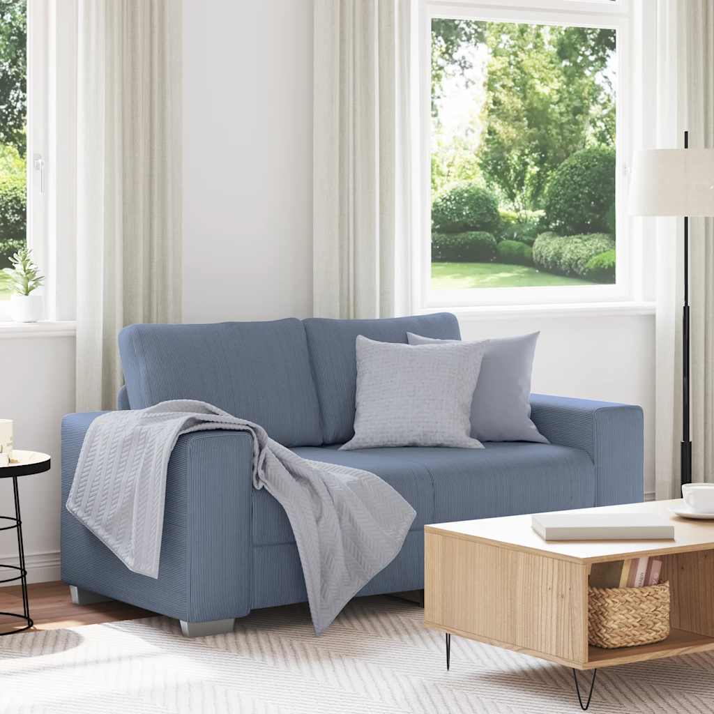 vidaXL Zweisitzer-Sofa Blau 120 cm Cordstoff