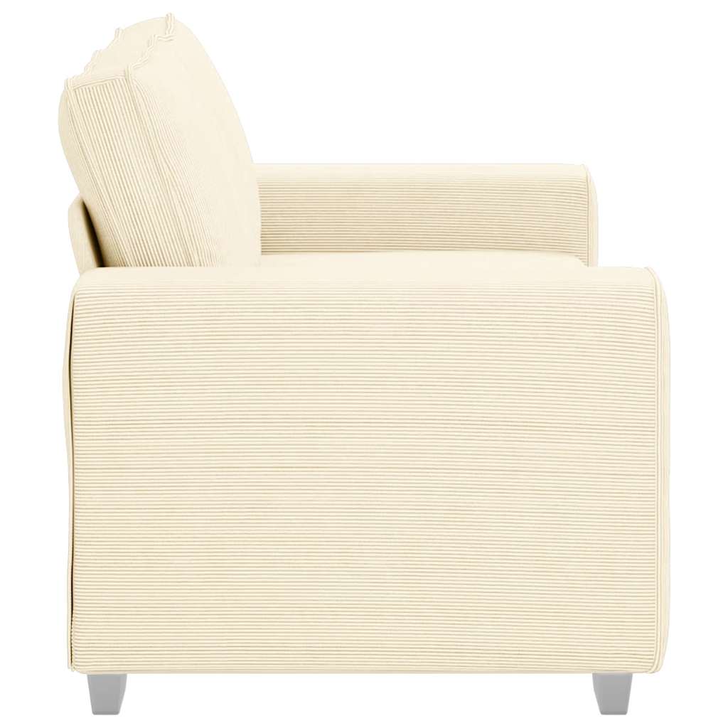 vidaXL Zweisitzer-Sofa Creme 120 cm Cordstoff - Image 5