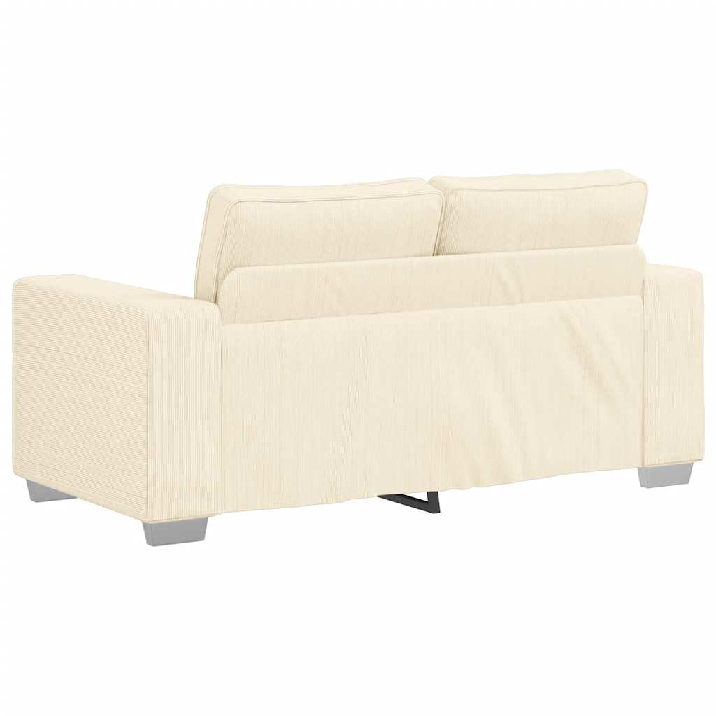 vidaXL Zweisitzer-Sofa Creme 120 cm Cordstoff - Image 6