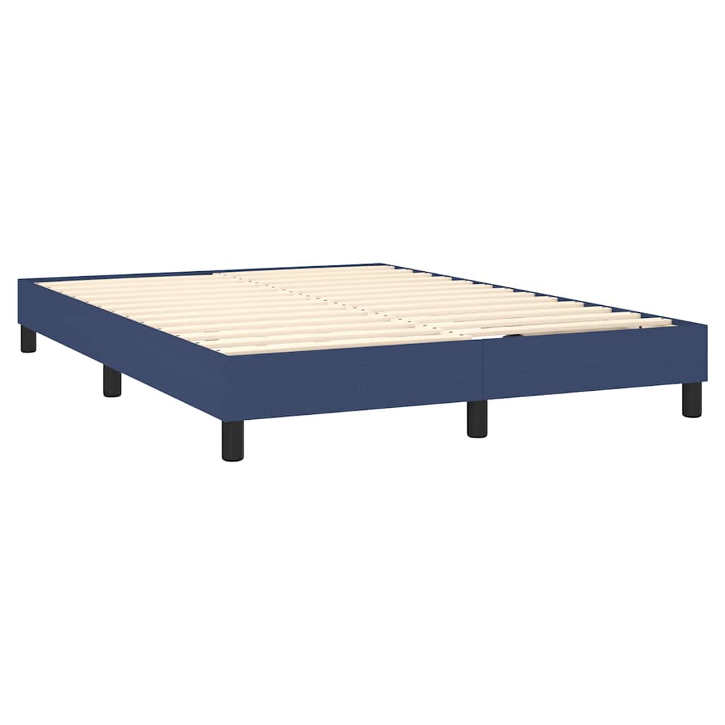 vidaXL Sommier à lattes de lit avec matelas Bleu 140x200 cm Tissu - Image 4
