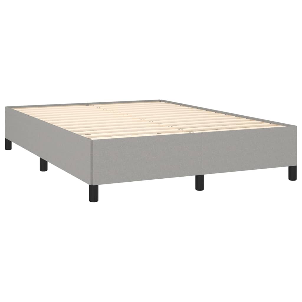 vidaXL Boxspringbett mit Matratze Hellgrau 140x190 cm Stoff - Image 4