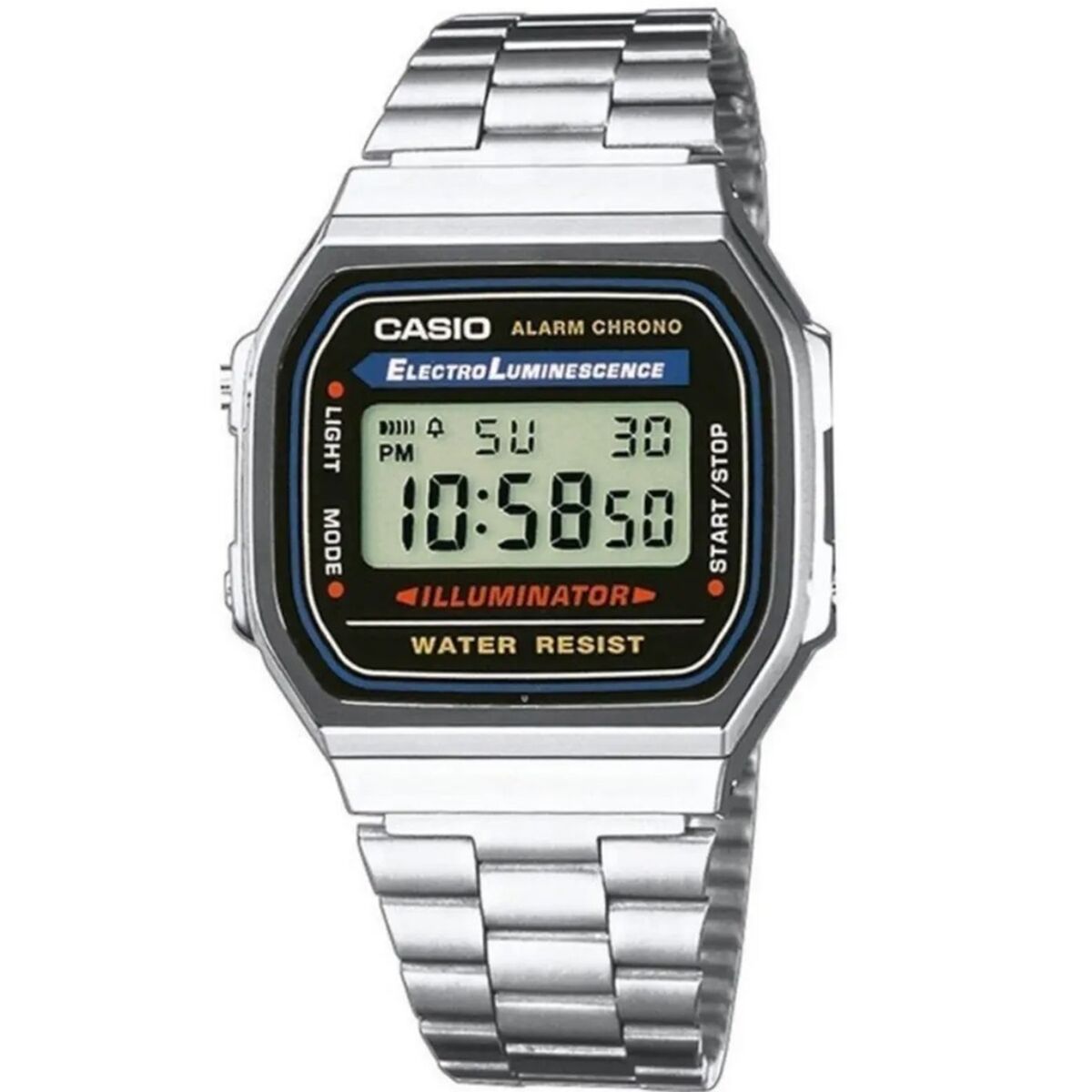 Orologio Unisex Casio A168W-1 Nero Argentato (Ø 36 mm)