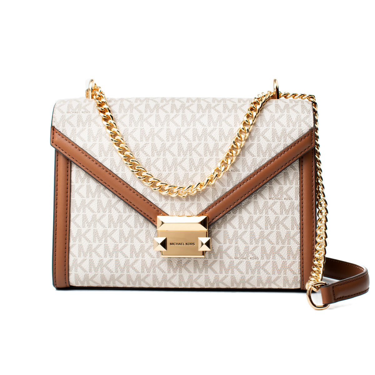 Borsa a Tracolla Michael Kors Whitney Beige 24 x 18 x 8 cm