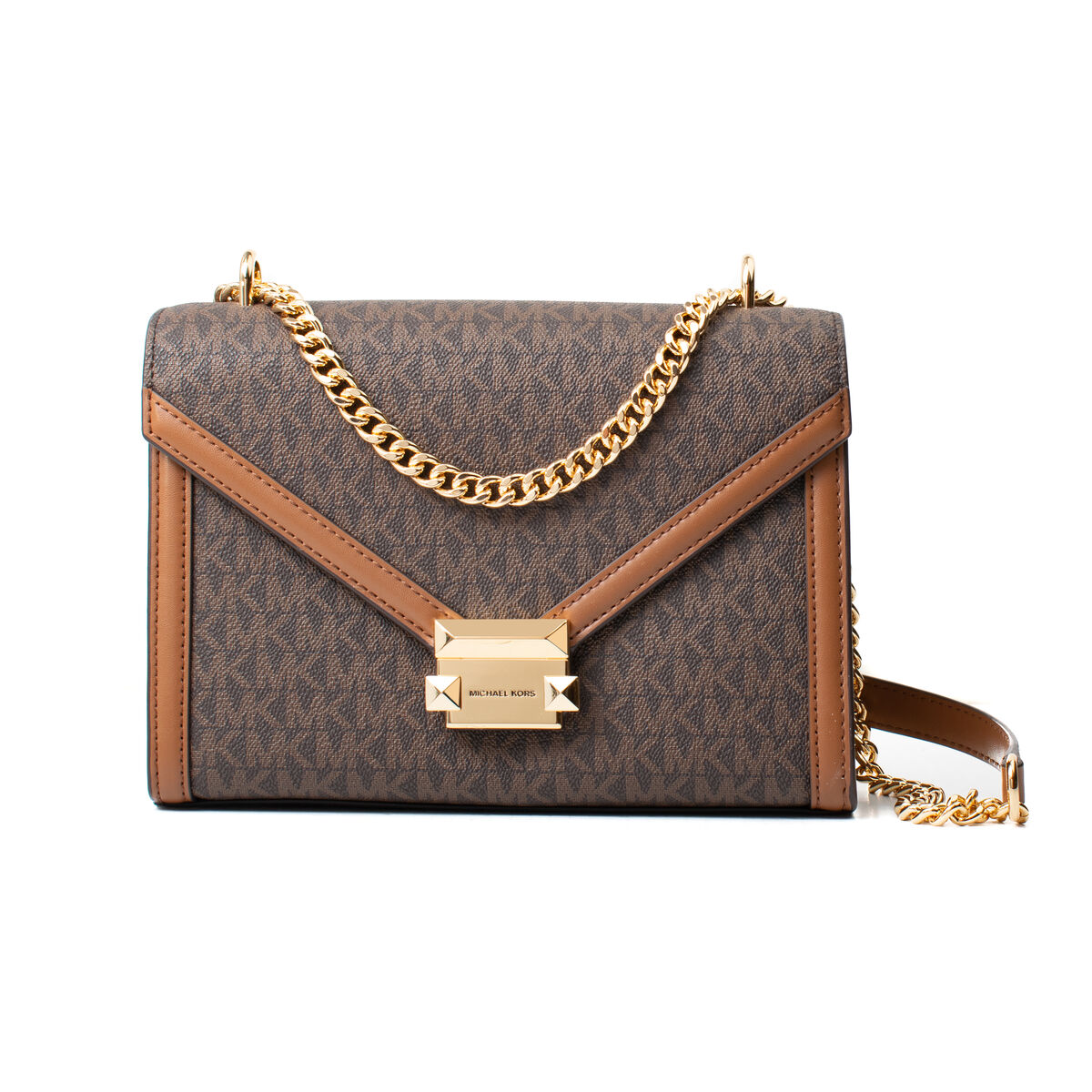 Borsa a Tracolla Michael Kors Whitney Marrone 24 x 18 x 8 cm