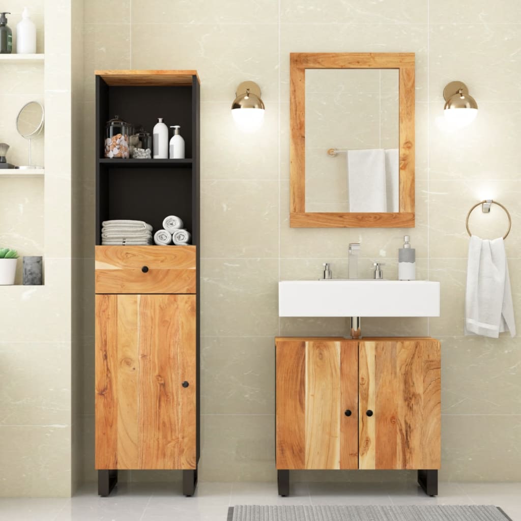 vidaXL Ensemble de meubles de salle de bain 3 pcs bois massif d'acacia