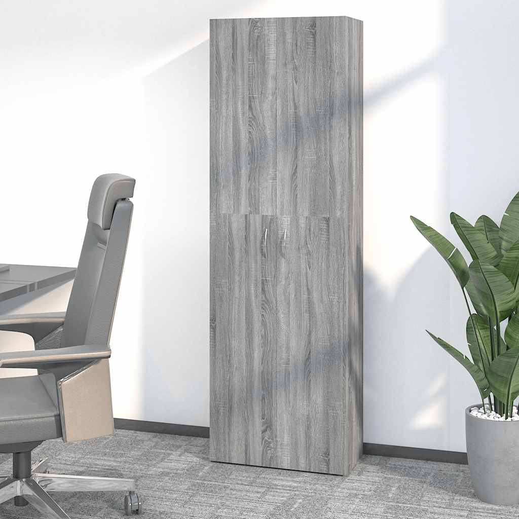vidaXL Armario de oficina madera contrachapada sonoma gris 60x32x190cm