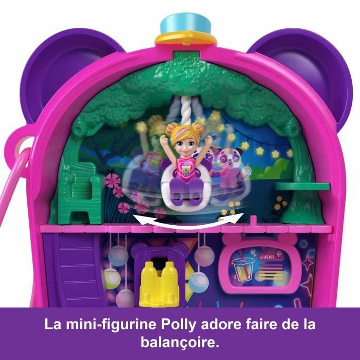 Playset Polly Pocket Panda Bubble Tea-Box with 2 mini-figures and panda HWN95 - Image 3
