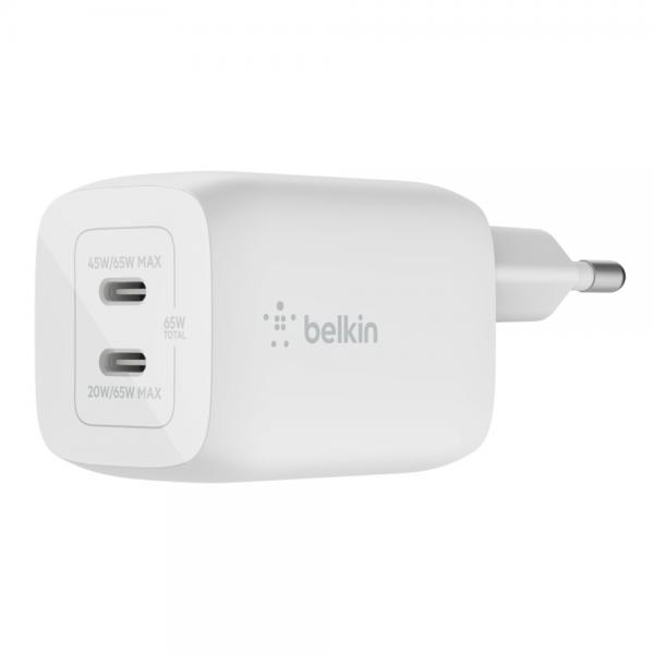 Caricabatterie da Parete Belkin WCH013VFWH Bianco 65 W