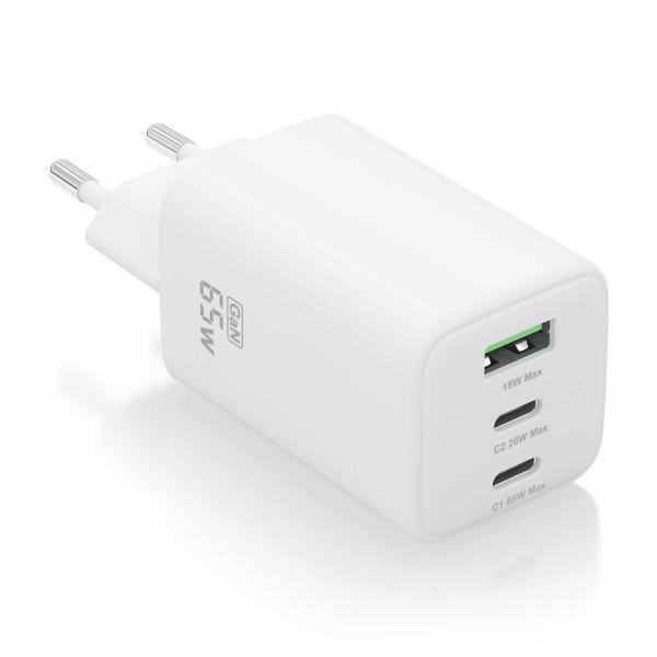 Caricabatterie da Parete Aisens ASCH-65W3P041-W Bianco 65 W (1 Unità)