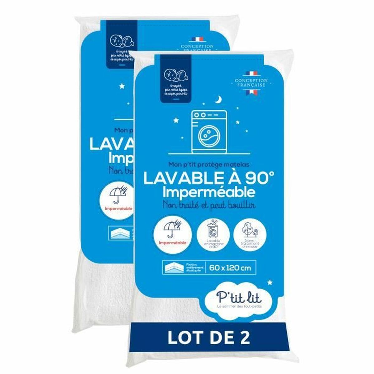 Paracolpi per culla P'TIT LIT 70 x 140 cm Bianco 25 Pezzi (25 Unità)