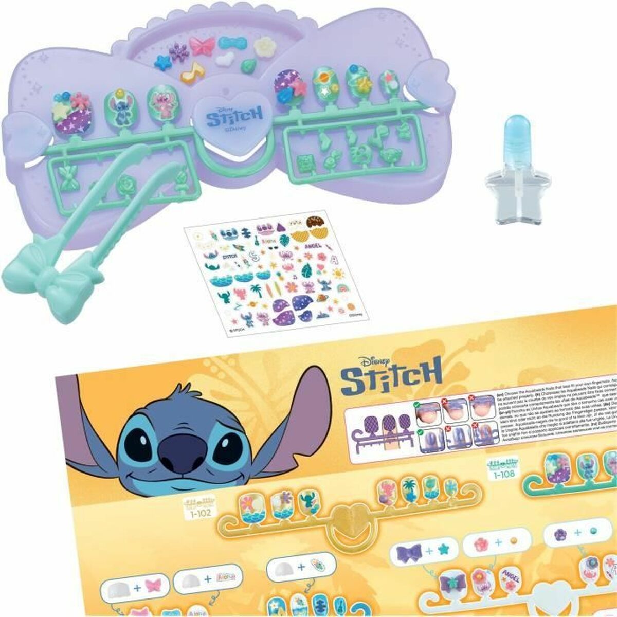 Set dei Manicure Aquabeads Nail Studio Stitch Multicolore 40 Pezzi - Image 3