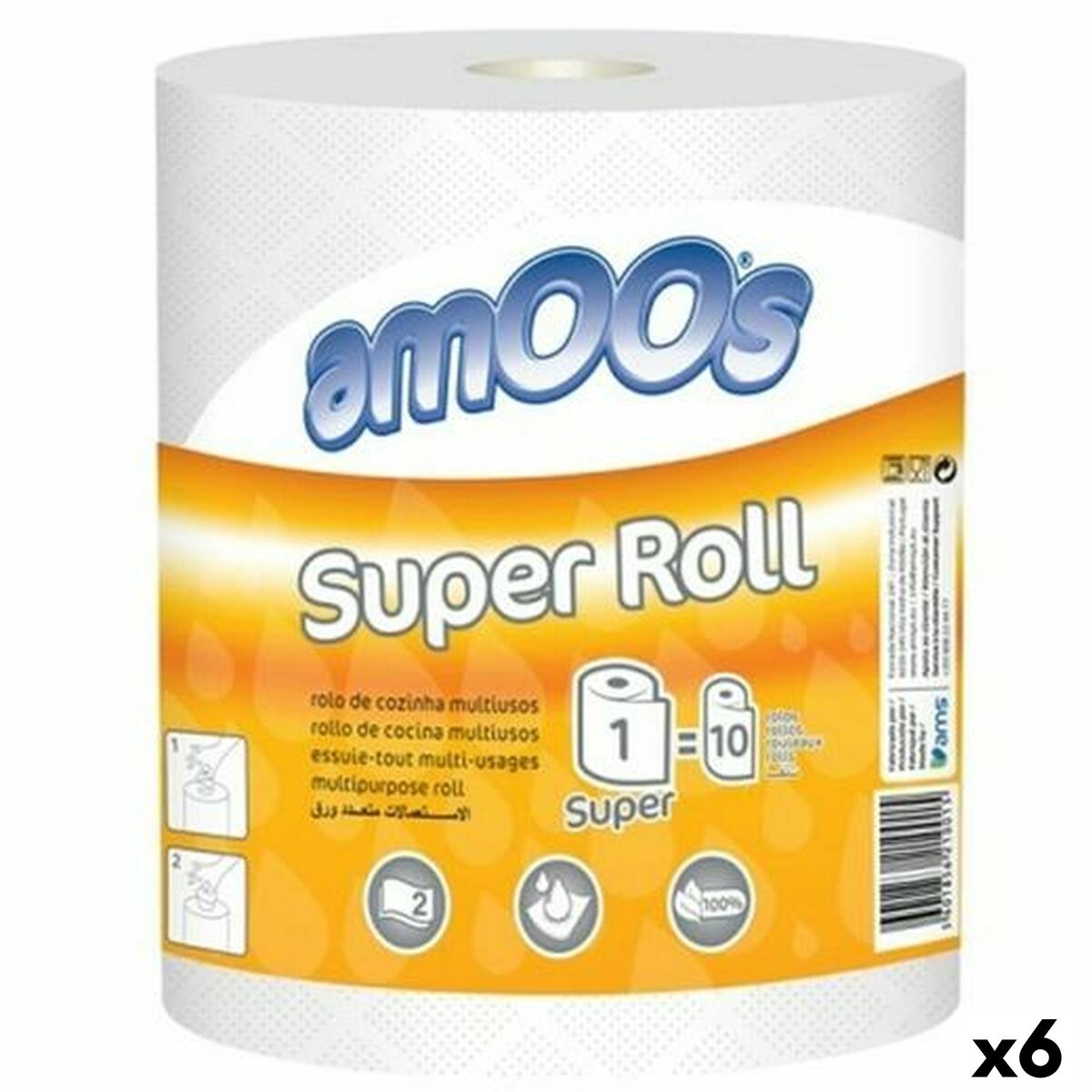 Carta da Cucina Amoos SUper Roll (6 Unità)