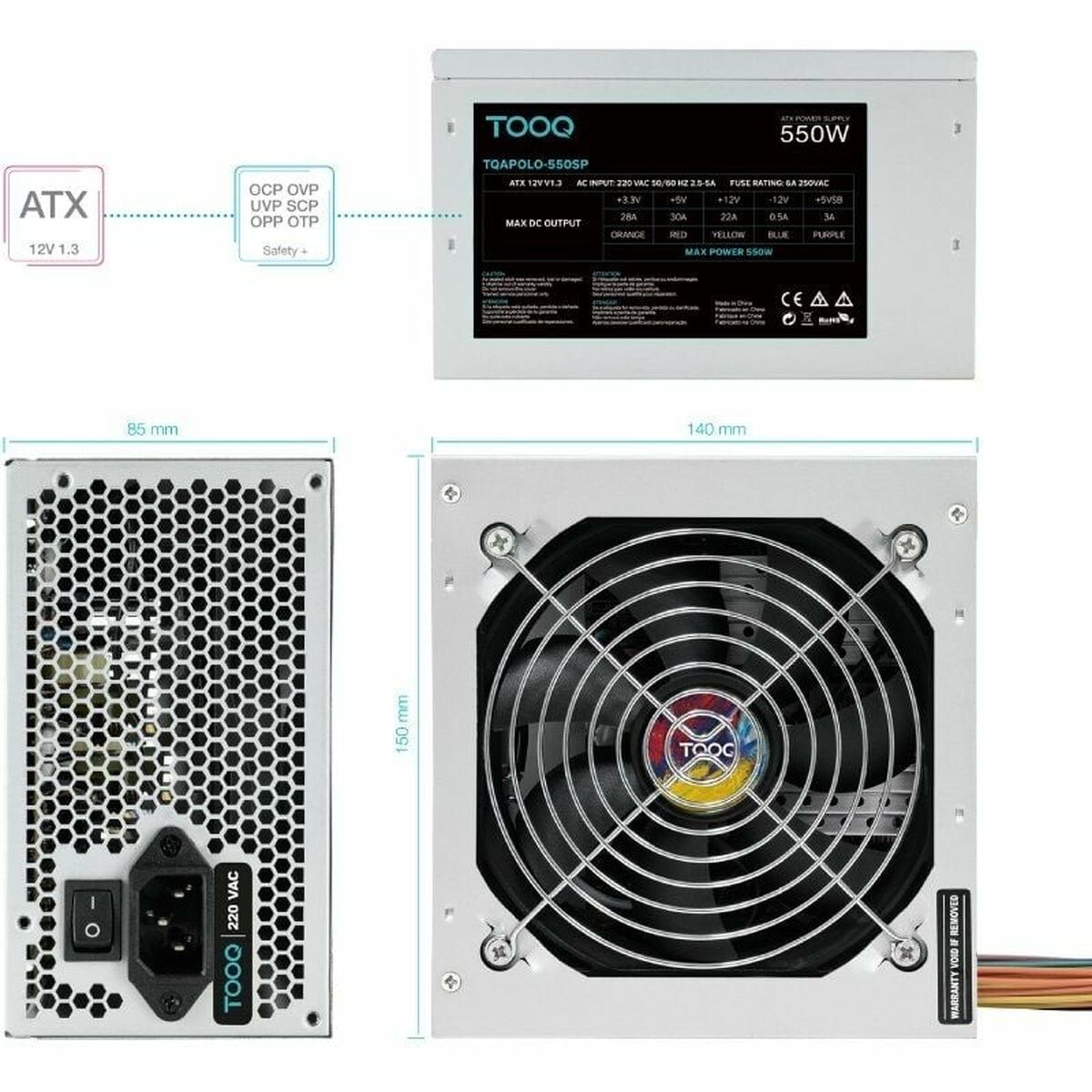 Fonte di Alimentazione TooQ TQAPOLO-550SP ATX 550 W - Image 4