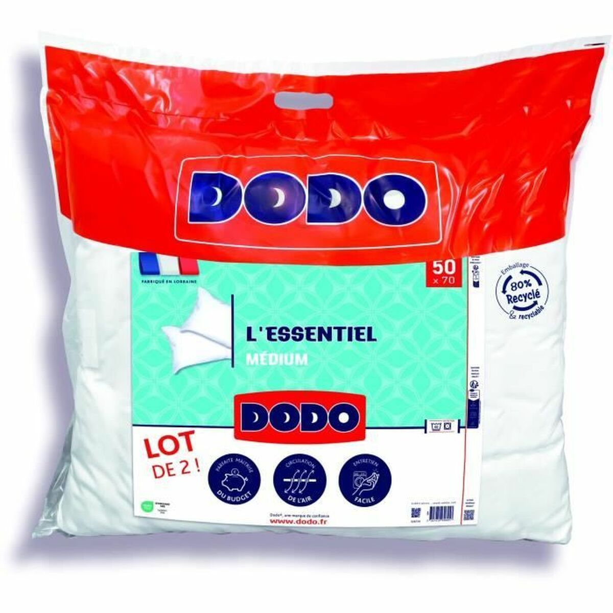 Set di 2 Cuscini DODO L'Essentiel Médium Bianco 50 x 70 cm