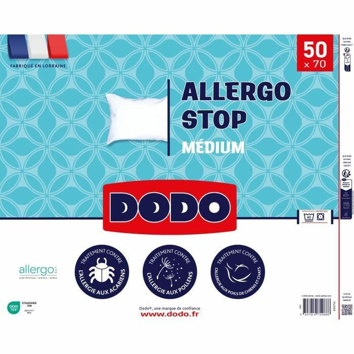 Cuscino DODO ALLERGO STOP Bianco 50 x 70 cm