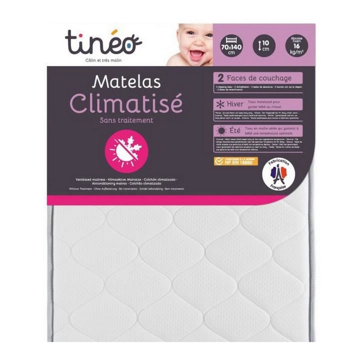 Materasso per culla Tineo Air-conditioned 60 x 120 x 10 cm - Image 4