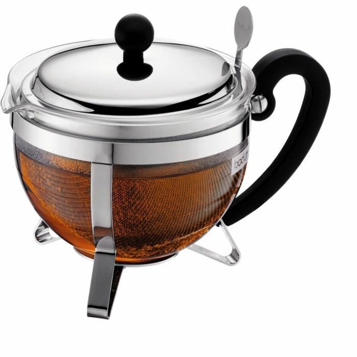 Teiera Bodum Grigio 1 L Vetro Acciaio inossidabile