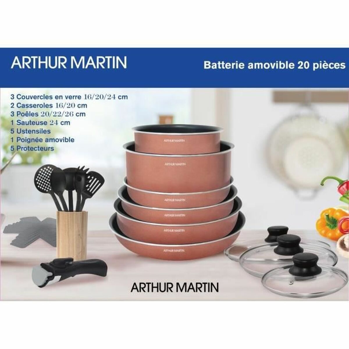 Batteria da Cucina Arthur Martin 20 Pezzi - Image 3