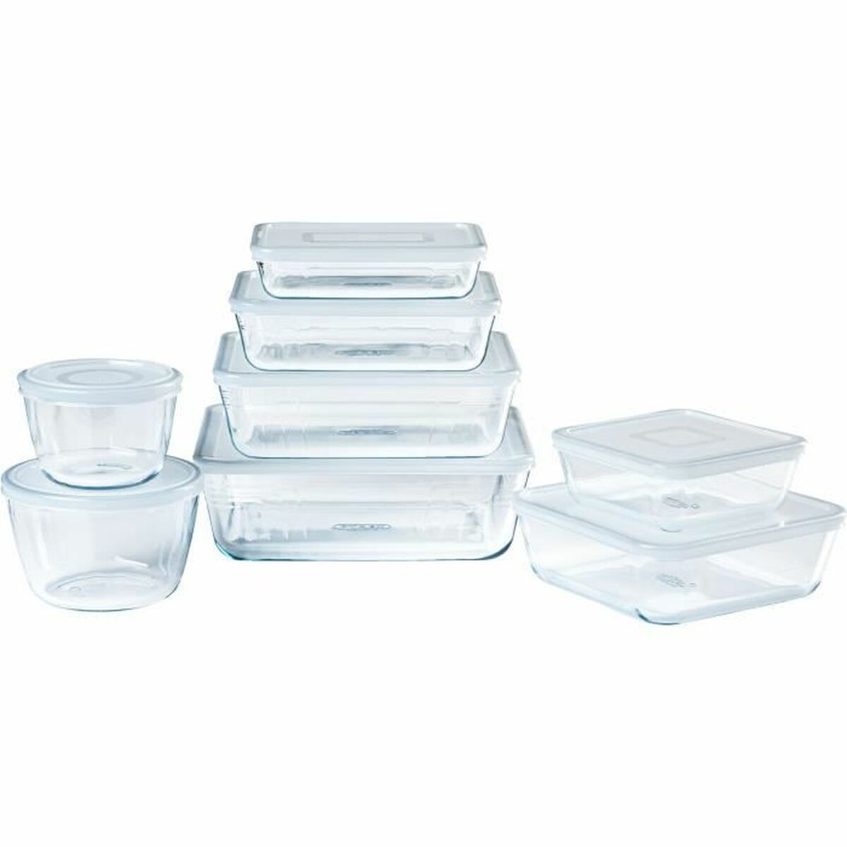 Set di Contenitori da Cucina Ermetici Impilabili Pyrex Cook & Freeze Trasparente 8 Pezzi