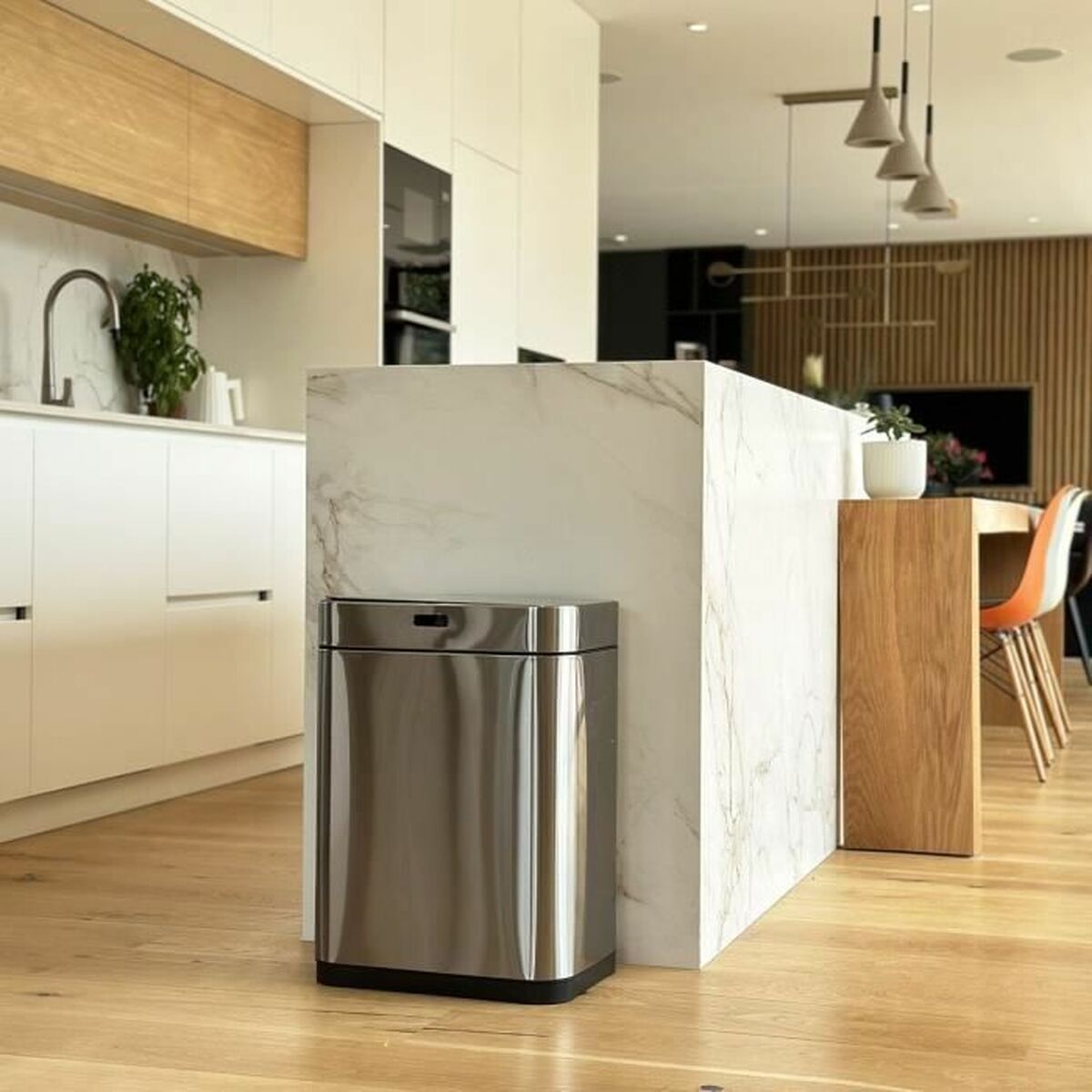 Secchio della spazzatura Kitchen Move Grigio Metallo Acciaio inossidabile 60 L - Image 4