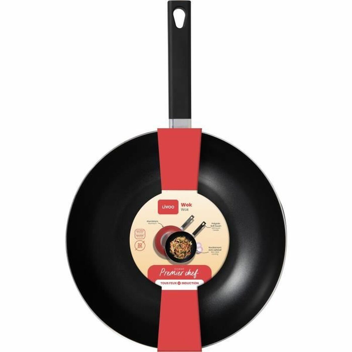Padella Wok Livoo Rosso Alluminio Ø 32 cm - Image 5