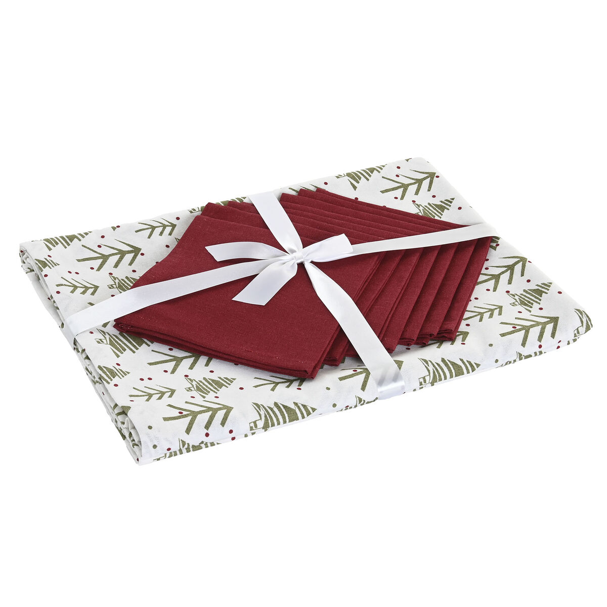 Tovaglia in resina antimacchia Home ESPRIT Bianco Verde Beige (9 Pezzi)