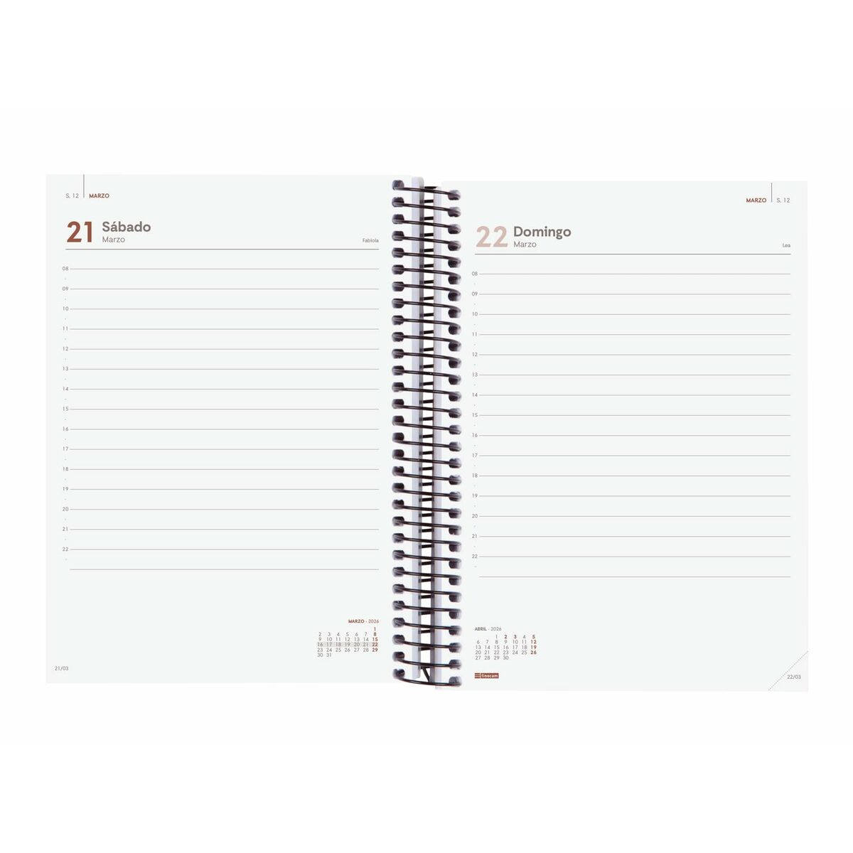 Agenda Finocam OPAQUE Bordeaux A5 15,5 x 21,2 cm 2026 - Image 4