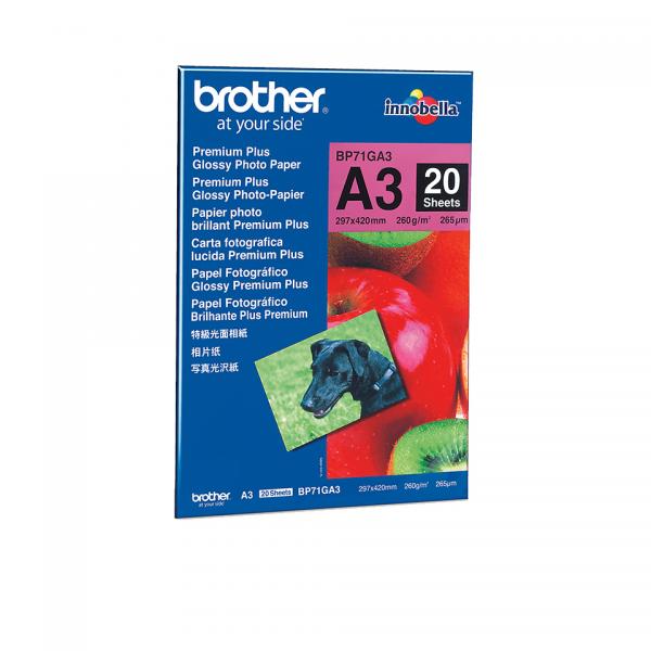 Carta fotografica opaca Glossy Premium A3 Brother BP71GA3