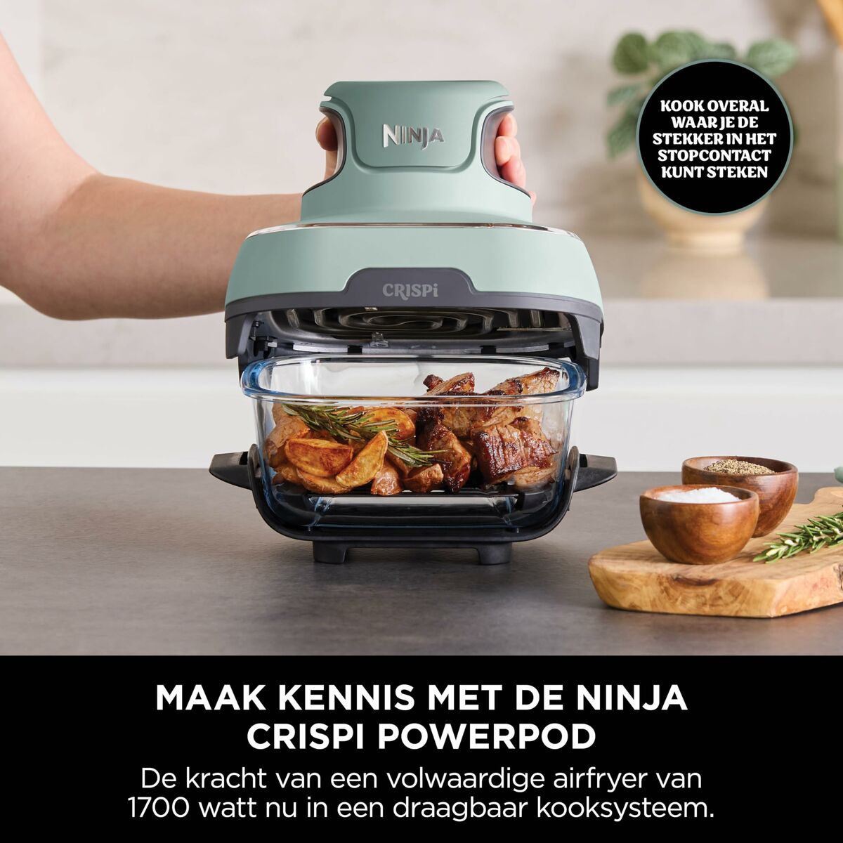 Friggitrice ad Aria NINJA CRISPI Verde 1700 W 3,8 L - Image 5