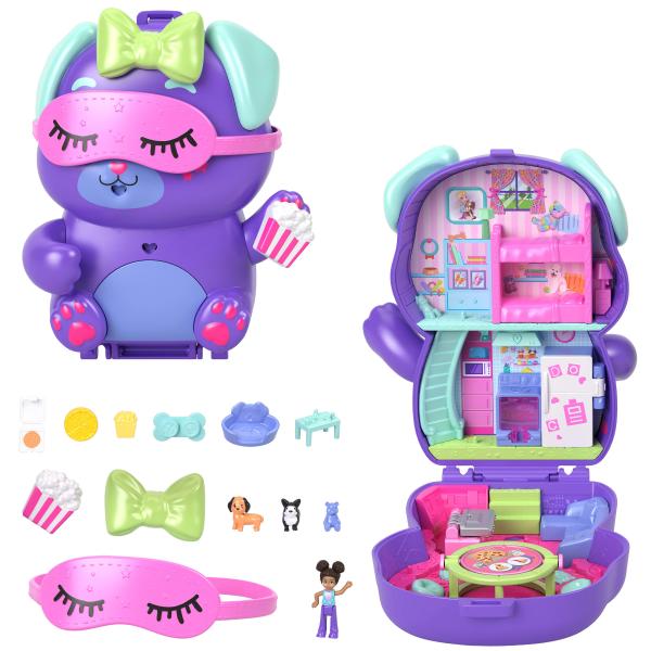 Playset Polly Pocket PUPPY PYJAMA PARTY BOX
