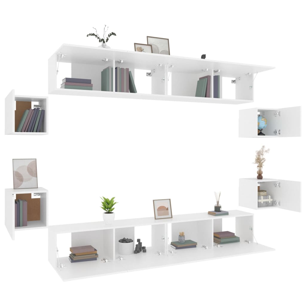 vidaXL Ensemble de meubles TV 8 pcs Blanc Bois d'ingénierie - Image 4