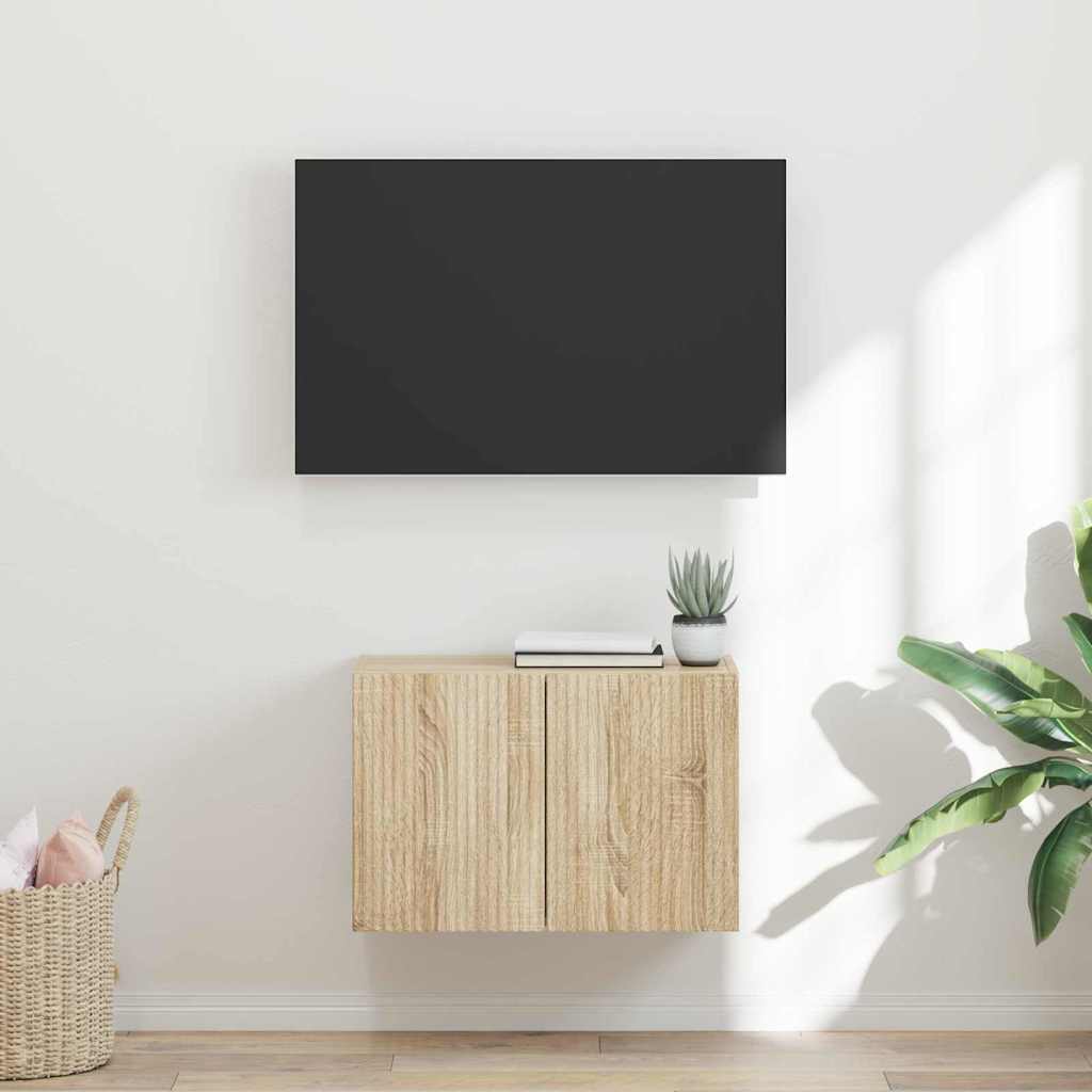 vidaXL Meuble TV mural Montage mural Chêne Sonoma 59,5 x 31 x 40 cm