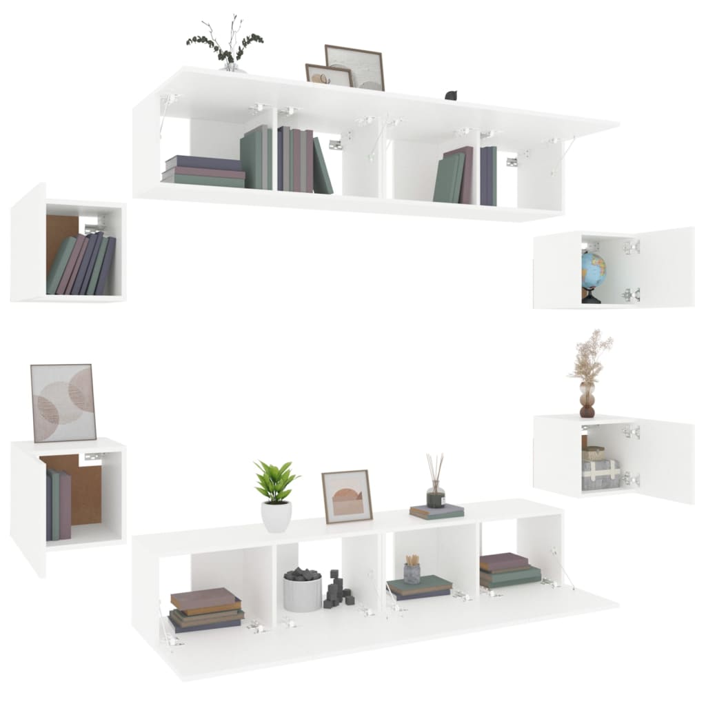 vidaXL Ensemble de meubles TV 8 pcs Blanc Bois d'ingénierie - Image 4